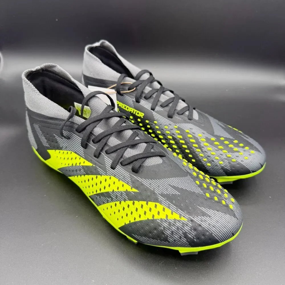 adidas PREDATOR ACCURACY.2 FIRM GROUND SOCCER CLEATS Black/Yellow IG0781 Men’s 6